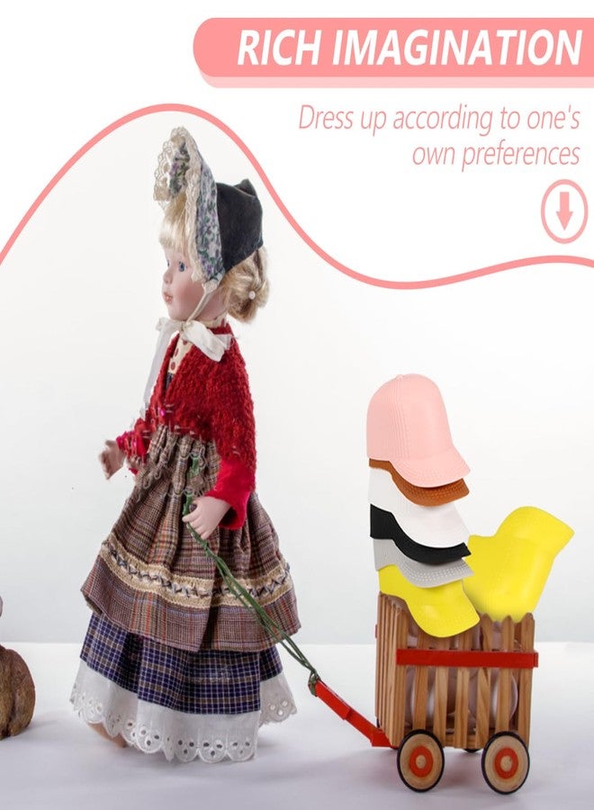 JOINPAYA Mini Doll Hats: 12pcs Miniature Dollhouse Plastic Baseball Caps 11 inch Doll Dress Up Accessories Crafts Mini Tea Party Tiny Hats for Girl - Image 4